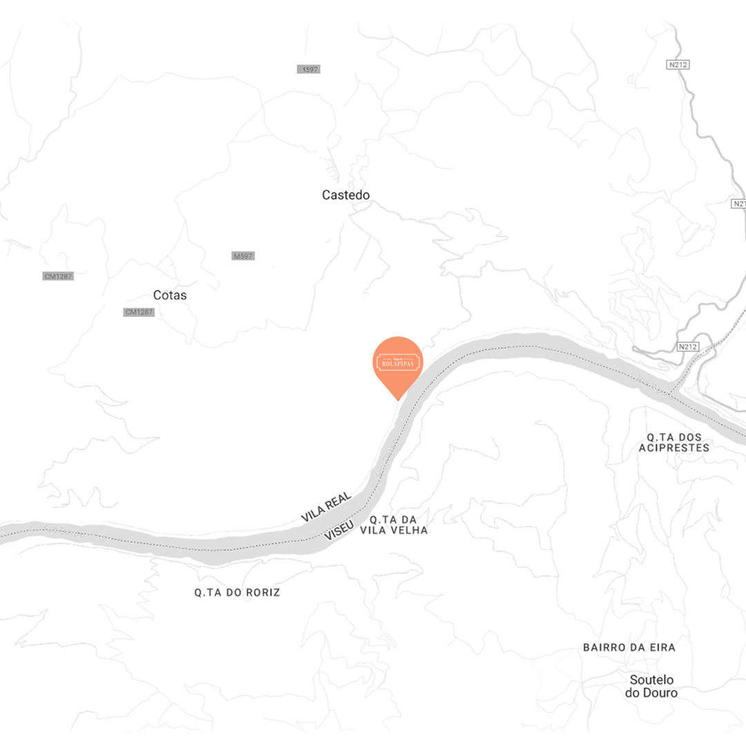 Mapa com a localização da Casa do Rolapipas, nas margens do rio Douro